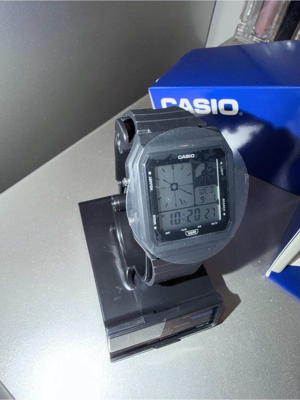 Casio Black Digital Resin Sports Watch with Gray Display Accents